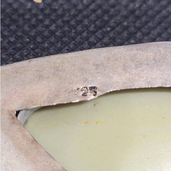 Boho Luxe Vintage 925 Silver Abalone Mother-of-Pearl Pendant Necklace Statement - Picture 7 of 10